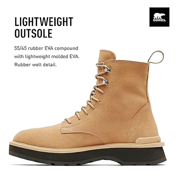 New w/Box Sorel Hi-Line Lace Up Waterproof Suede Lug Sole Ankle Boots Size 9.5