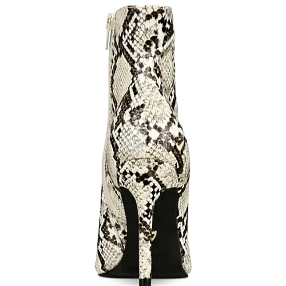 New w/Box Thalia Sodi Rylie Snake Embossed Side-Zip Pointy-Toe Ankle Dress Boots