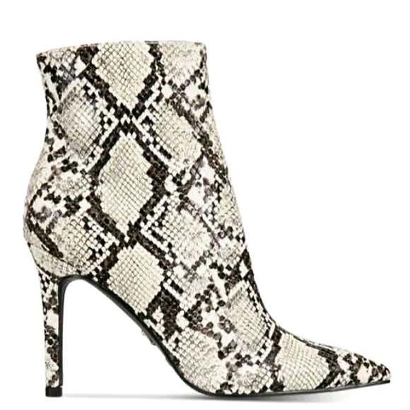 New w/Box Thalia Sodi Rylie Snake Embossed Side-Zip Pointy-Toe Ankle Dress Boots