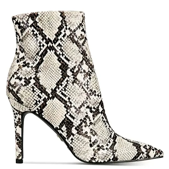 New w/Box Thalia Sodi Rylie Snake Embossed Side-Zip Pointy-Toe Ankle Dress Boots