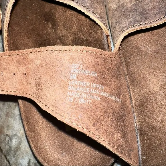 NEW White Mountain Helga Brown Double Strap Leather Slide Sandals