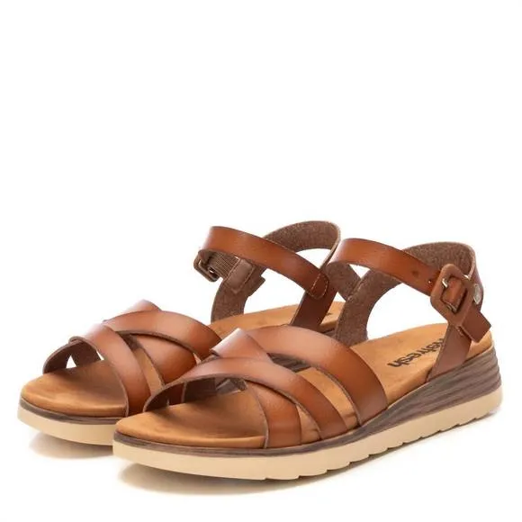 NEW XTI women's low wedge sandals in camel
