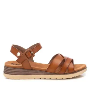 NEW XTI women's low wedge sandals in camel