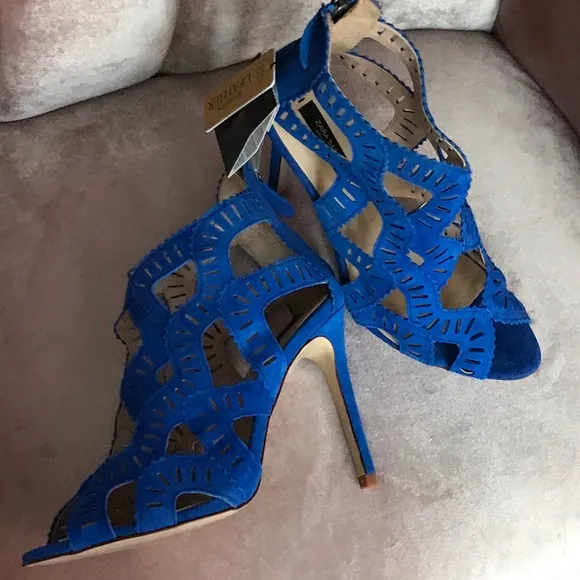 💙💙💙NEW ZARA cobalt blue CAGE SANDALS, SUMMER BOOTIES, sz.39