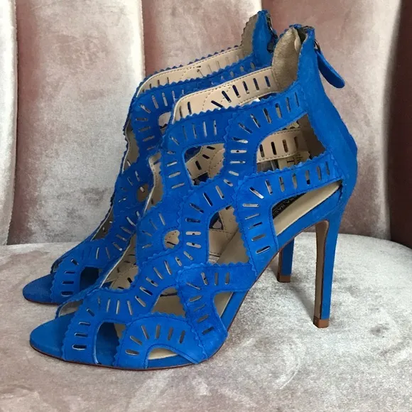 💙💙💙NEW ZARA cobalt blue CAGE SANDALS, SUMMER BOOTIES, sz.39