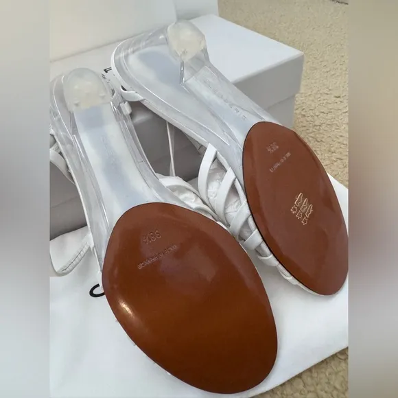 NEW‼️CLERGERIE Dita Leather Strappy Sandals Sz. 8 US/38 EU White