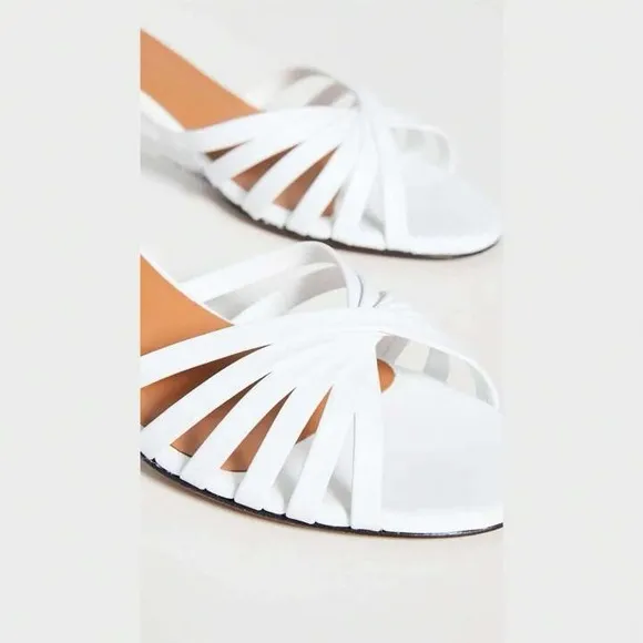 NEW‼️CLERGERIE Dita Leather Strappy Sandals Sz. 8 US/38 EU White