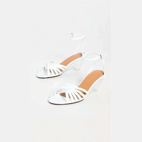 NEW‼️CLERGERIE Dita Leather Strappy Sandals Sz. 8 US/38 EU White