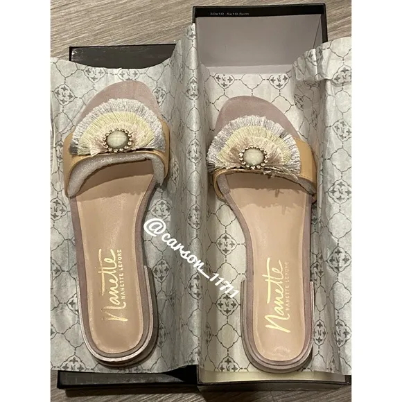 NIB BHLDN Ombré Fringe Bridal Sandals 6.5