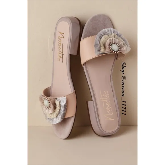 NIB BHLDN Ombré Fringe Bridal Sandals 6.5