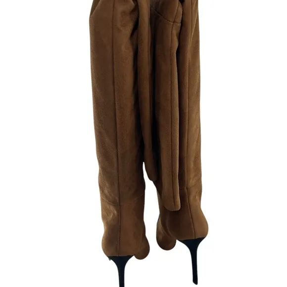 NIB Good American Over the Knee Slouch Pointed Toe Brown Boots 4
