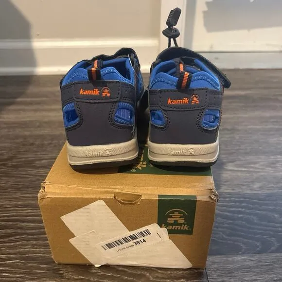 NIB Kamik Boys Wildcat Sandals In Navy Marine Size 2