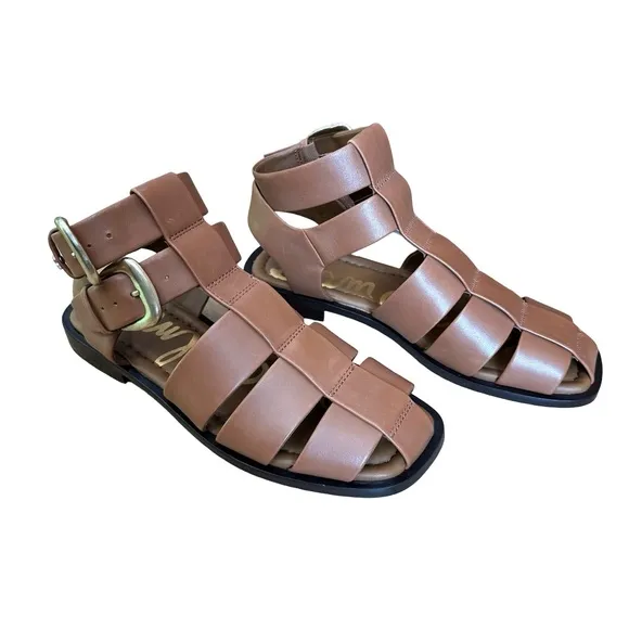 NIB  Sam Edelman Dawn Flat Sandals Saddle (Brown) Size 6