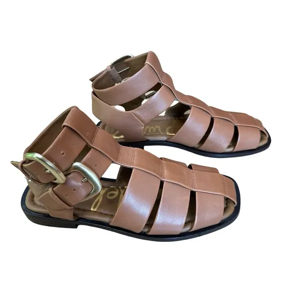 NIB  Sam Edelman Dawn Flat Sandals Saddle (Brown) Size 6