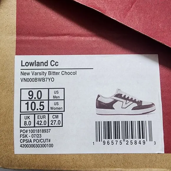 NIB Vans Lowland CC Timber Butternut Men's Sneakers Skates Shoes Size 9