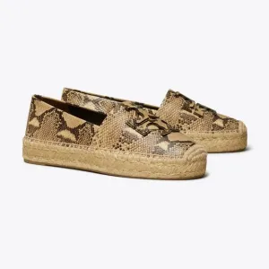 NIB with dust bag TORY BURCH Snakeskin Espadrille Loafers 7.5