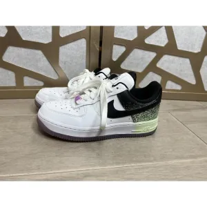 Nike Air Force 1 '07 'Splatter' Leather White/Barely volt sz 6 Women Sneakers