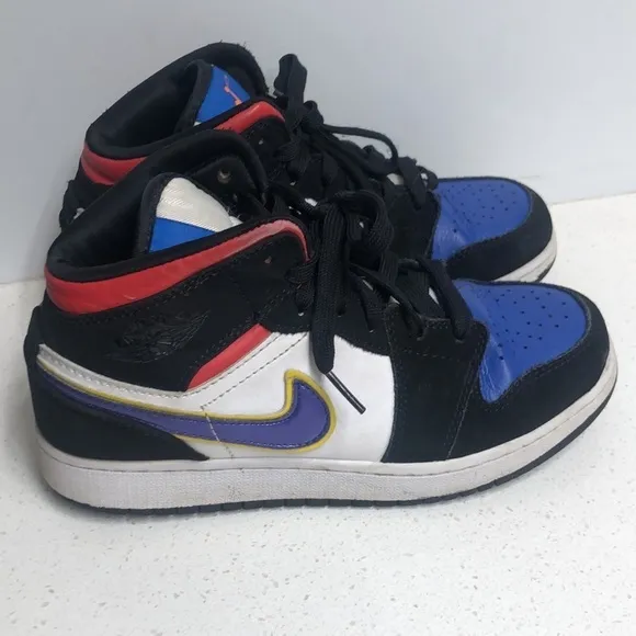 Nike Air Jordan 1 Mid Rivals Sneakers Basketball Shoes 5.5