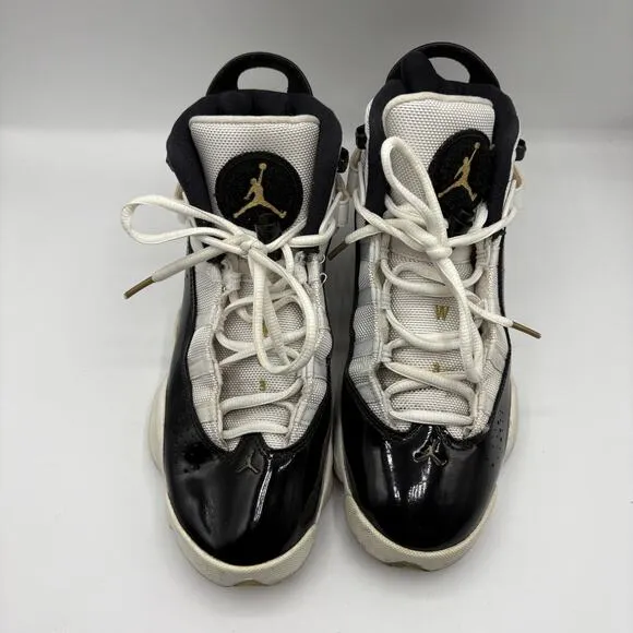 NIKE AIR JORDAN 6 Rings Defining Moment Black Basketball Sneakers Sz 7Y / 8.5W