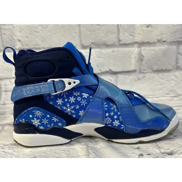 Nike Air Jordan 8 Snowflake 6.5 Y Retro 305368-400 Blue Basketball Shoe Sneaker