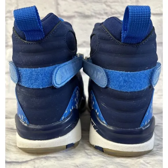 Nike Air Jordan 8 Snowflake 6.5 Y Retro 305368-400 Blue Basketball Shoe Sneaker