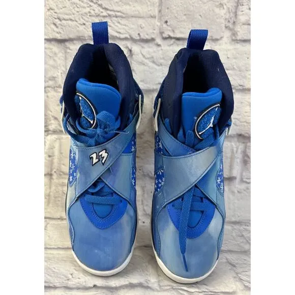 Nike Air Jordan 8 Snowflake 6.5 Y Retro 305368-400 Blue Basketball Shoe Sneaker