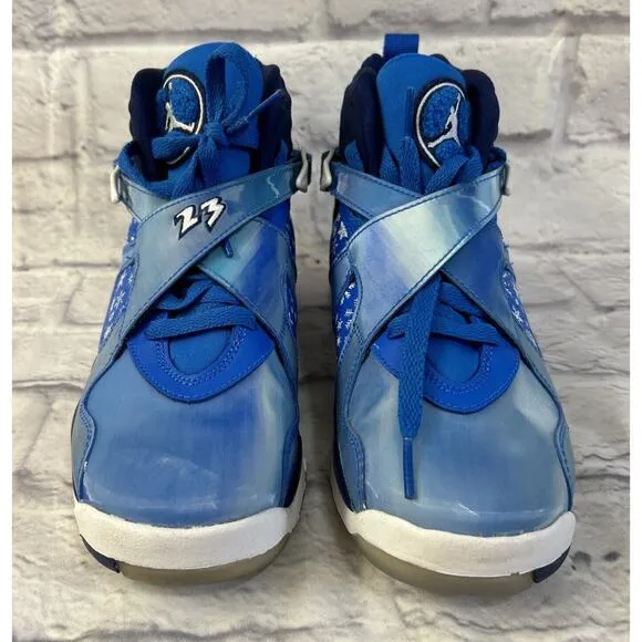 Nike Air Jordan 8 Snowflake 6.5 Y Retro 305368-400 Blue Basketball Shoe Sneaker