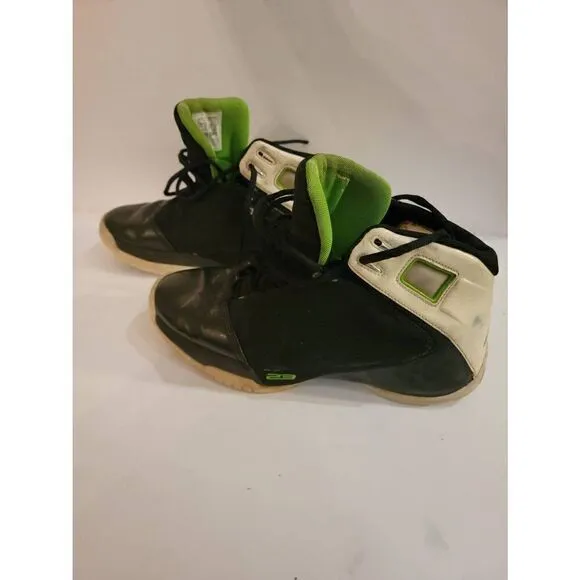 Nike Air Jordan Unisex Black Green Jumpman Candy Cane Lace-Up Sneakers Size 9