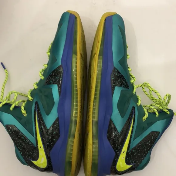 NIKE AIR LEBRON JAMES 10 ELITE MIAMI DADE BASKETBALL SNEAKERS MENS SIZE 15