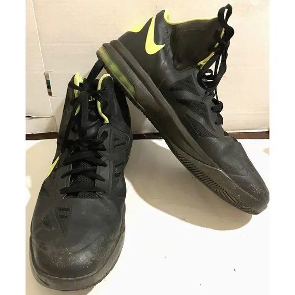 NIKE Air Max Hyper Aggressor 524851 Men's Size 12 Black Neon Yellow Sneaker shoe