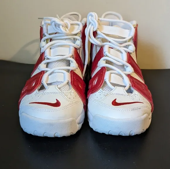 Nike Air More Uptempo  White Red Youth 5.5 Women's 8-8.5 Basketball Snea…
