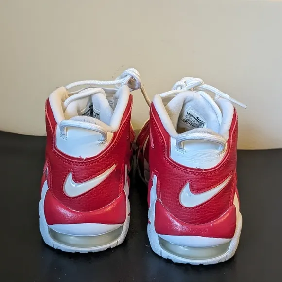 Nike Air More Uptempo  White Red Youth 5.5 Women's 8-8.5 Basketball Snea…