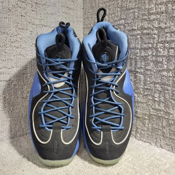 Nike Air Penny II Men's Size 9 US Black Blue Basketball Sneakers 333886-005