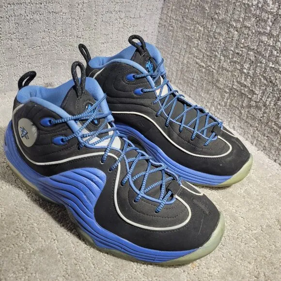 Nike Air Penny II Men's Size 9 US Black Blue Basketball Sneakers 333886-005