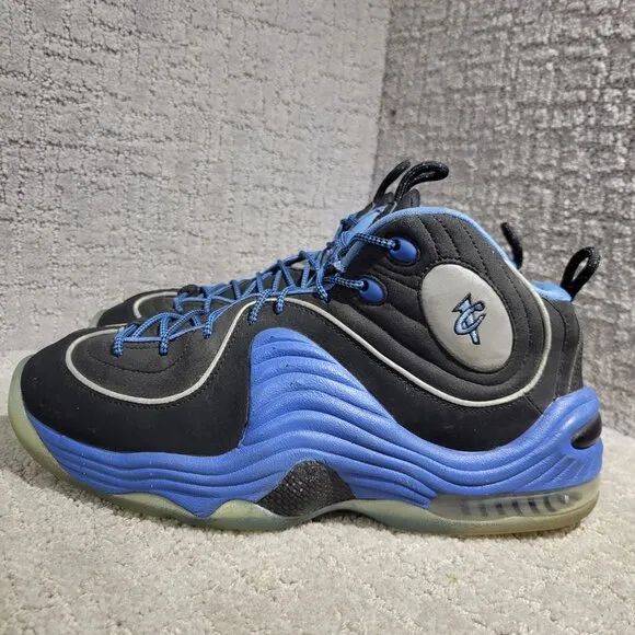 Nike Air Penny II Men's Size 9 US Black Blue Basketball Sneakers 333886-005
