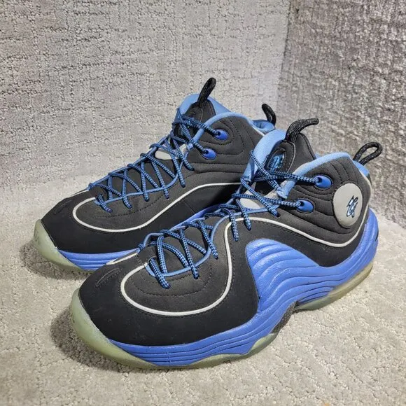 Nike Air Penny II Men's Size 9 US Black Blue Basketball Sneakers 333886-005