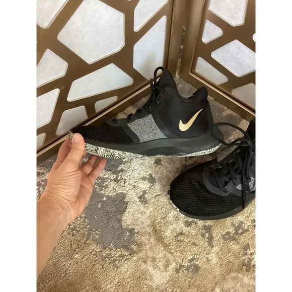 Nike Air Precision ll 2 Black Metallic Gold White basketball sneakers men 7