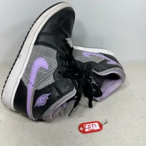 Nike Boys Air Jordan 1 Mid SE DC7226-015 Black Basketball Shoes Sneakers Size 5Y