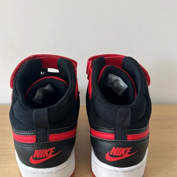 Nike Court Borough Mid 2 CD7782-003Leather Basketball Sneakers Black Red