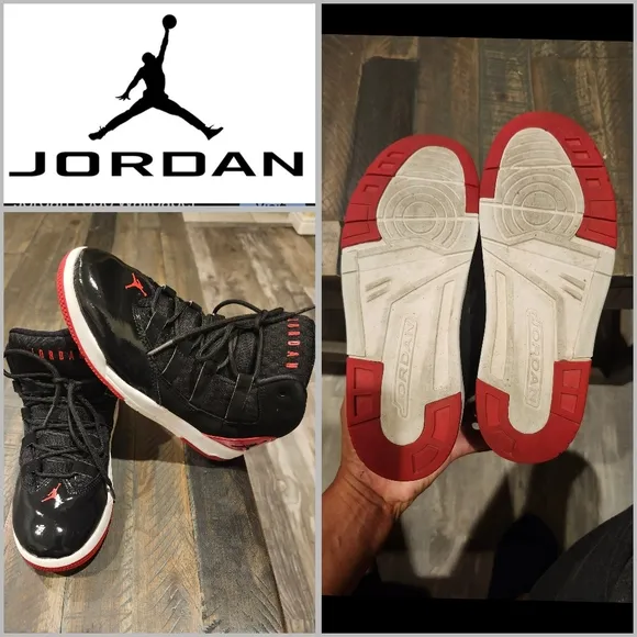 Nike Jordan Max Aura Black Red basketball sneakers size 2 Youth