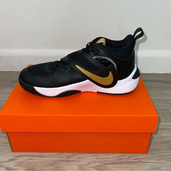 Nike Kids Black and Gold Sneakers