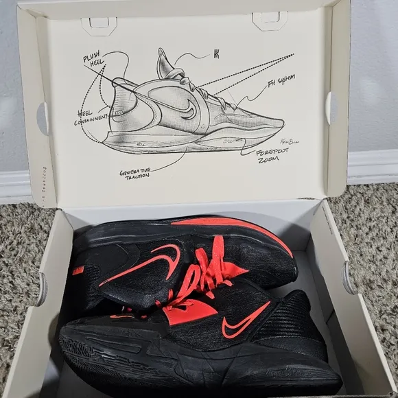 Nike Kyrie Low 5 Black Bright Crimson Size 11.5