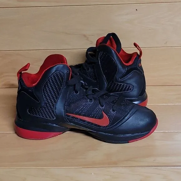 Nike Lebron 9 PS Black WhiteRed Boys Girls Youth Basketball Shoe 472665-001