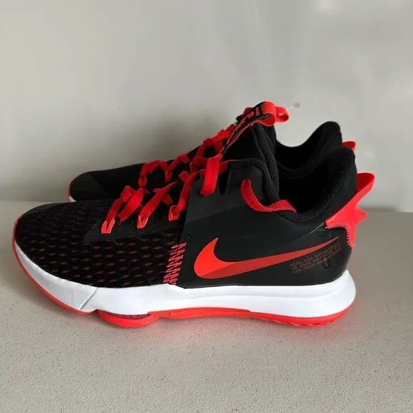 Nike LeBron Witness 5 Black Red Basketball Sneakers CQ9380-005 Mens Size 14