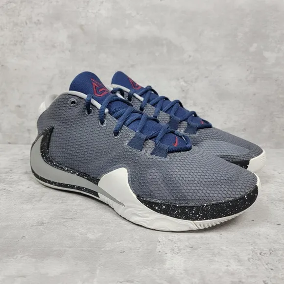 Nike Mens Basketball Shoes Size 9 Zoom Freak 1 Sneakers Grey Blue Black