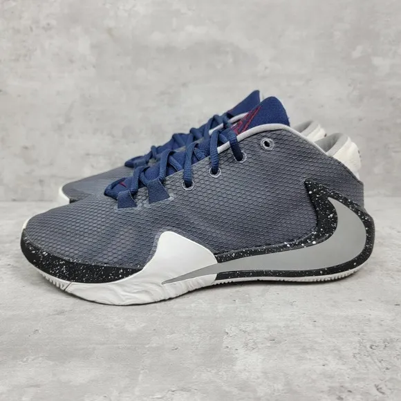 Nike Mens Basketball Shoes Size 9 Zoom Freak 1 Sneakers Grey Blue Black