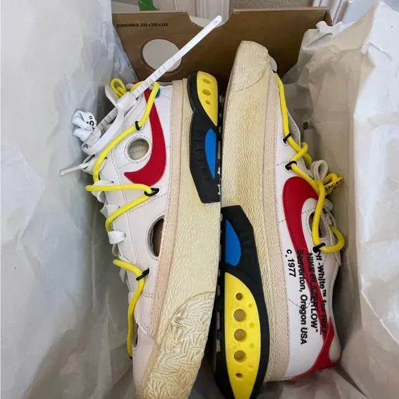 Nike Off-White X Blazer Low White University Red Size: 9