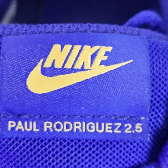 Nike SB Paul Rodriguez Sneakers Size 10 Mens Royal Purple Blue Gold Skater