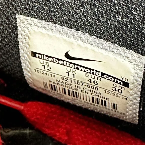 Nike Vandal High University Red Black White Sneakers 621187-600 Men's Size 12
