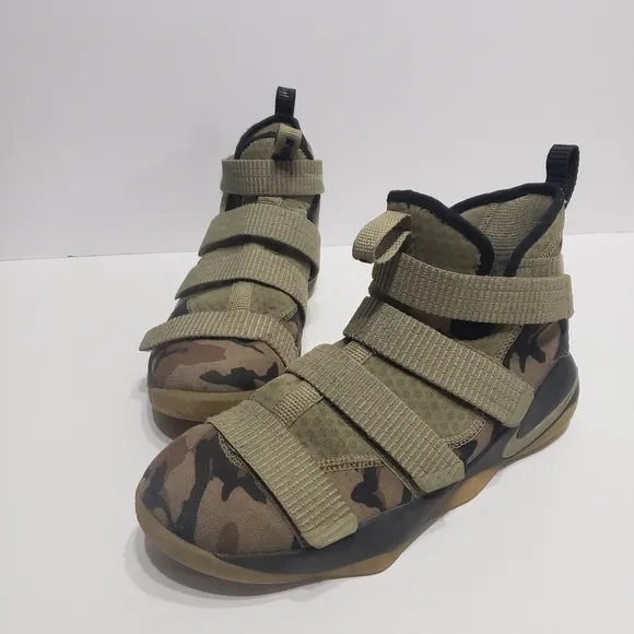 Nike Zoom Lebron Soldier Camo Hi-top Basketball Sneakers 6.5Y